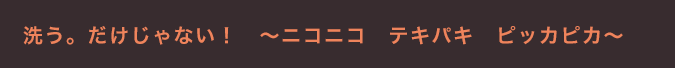 洗う。だけじゃない!~ニコニコ テキパキ ピッカピカ~